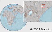 Gray Location Map of CENTRAL, highlighted parent region, within the entire country, hill shading