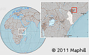 Gray Location Map of CENTRAL, highlighted parent region, highlighted grandparent region, within the entire country, hill shading