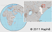 Gray Location Map of CENTRAL, highlighted parent region, highlighted grandparent region, within the entire country