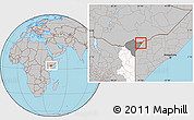 Gray Location Map of CENTRAL, highlighted parent region, highlighted grandparent region