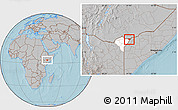 Gray Location Map of CENTRAL, highlighted parent region, hill shading