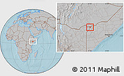 Gray Location Map of CENTRAL, hill shading