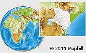 Physical Location Map of CENTRAL, highlighted country, highlighted parent region, within the entire country