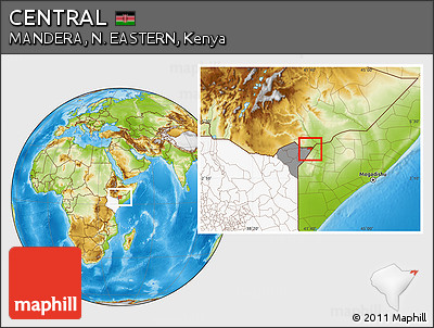 Physical Location Map of CENTRAL, highlighted country, highlighted parent region