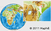 Physical Location Map of CENTRAL, highlighted grandparent region, within the entire country