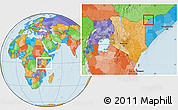 Political Location Map of CENTRAL, within the entire country