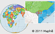 Political Location Map of CENTRAL, highlighted country, highlighted parent region