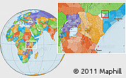 Political Location Map of CENTRAL, highlighted parent region, within the entire country