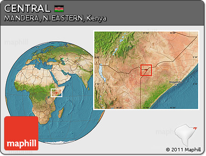 Satellite Location Map of CENTRAL