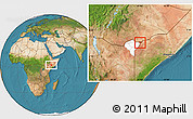 Satellite Location Map of CENTRAL, highlighted parent region