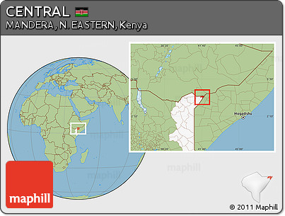 Savanna Style Location Map of CENTRAL, highlighted grandparent region
