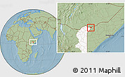Savanna Style Location Map of CENTRAL, highlighted grandparent region, hill shading
