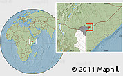 Savanna Style Location Map of CENTRAL, highlighted parent region, highlighted grandparent region, hill shading