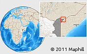 Shaded Relief Location Map of CENTRAL, highlighted country, highlighted grandparent region