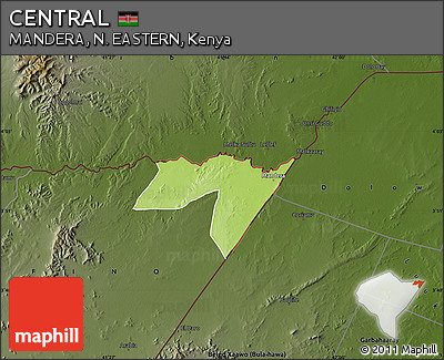 Physical Map of CENTRAL, darken