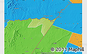 Physical Map of CENTRAL, political outside