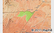 Physical Map of CENTRAL, satellite outside