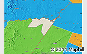 Shaded Relief Map of CENTRAL, political outside