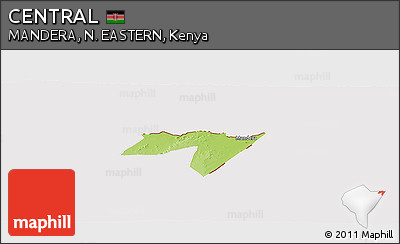 Physical Panoramic Map of CENTRAL, cropped outside