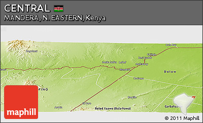 Physical Panoramic Map of CENTRAL