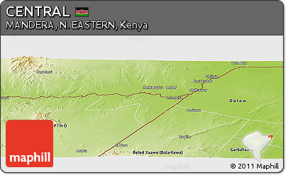 Physical Panoramic Map of CENTRAL