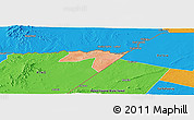 Satellite Panoramic Map of CENTRAL, political outside