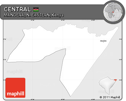 Silver Style Simple Map of CENTRAL, single color outside