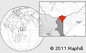 Blank Location Map of MANDERA, highlighted country, highlighted parent region