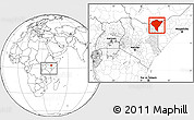 Blank Location Map of MANDERA, highlighted parent region, within the entire country