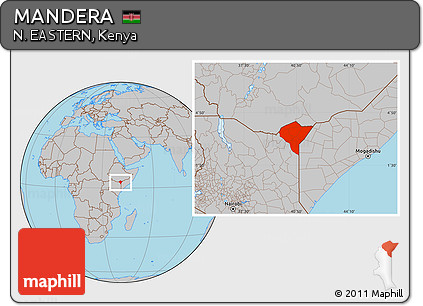 Gray Location Map of MANDERA