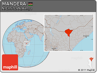 Gray Location Map of MANDERA