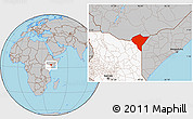 Gray Location Map of MANDERA, highlighted country