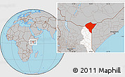 Gray Location Map of MANDERA, highlighted parent region