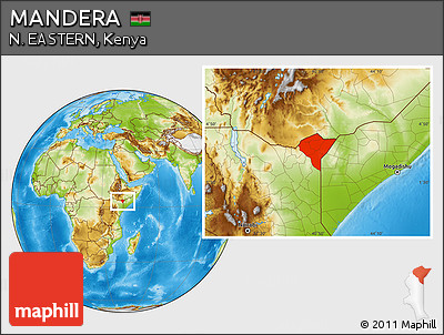 Physical Location Map of MANDERA