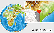 Physical Location Map of MANDERA, highlighted country, highlighted parent region