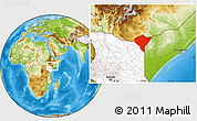Physical Location Map of MANDERA, highlighted country