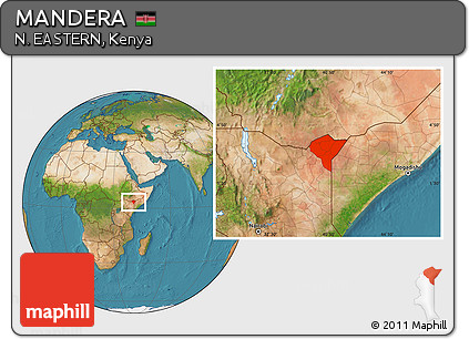 Satellite Location Map of MANDERA