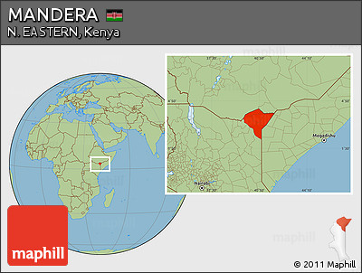 Savanna Style Location Map of MANDERA