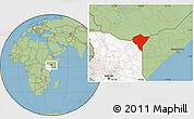 Savanna Style Location Map of MANDERA, highlighted country