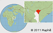 Savanna Style Location Map of MANDERA, highlighted parent region