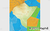 Physical Map of MANDERA, political shades outside