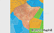 Satellite Map of MANDERA, political shades outside
