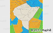 Shaded Relief Map of MANDERA, political outside