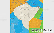 Shaded Relief Map of MANDERA, political shades outside