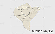 Shaded Relief Map of MANDERA, single color outside