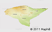Physical Panoramic Map of MANDERA, cropped outside