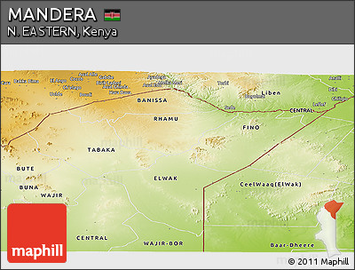 Physical Panoramic Map of MANDERA
