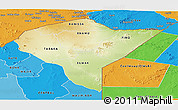 Physical Panoramic Map of MANDERA, political shades outside