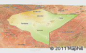 Physical Panoramic Map of MANDERA, satellite outside