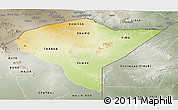 Physical Panoramic Map of MANDERA, semi-desaturated